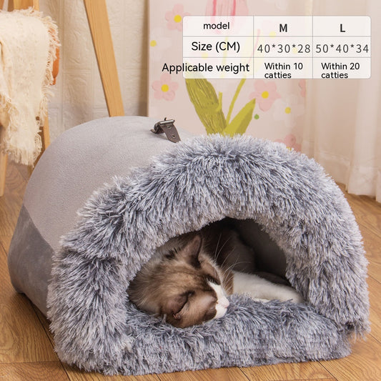 Winter Warm Dog Nest Moisture-proof Long Fur Cat